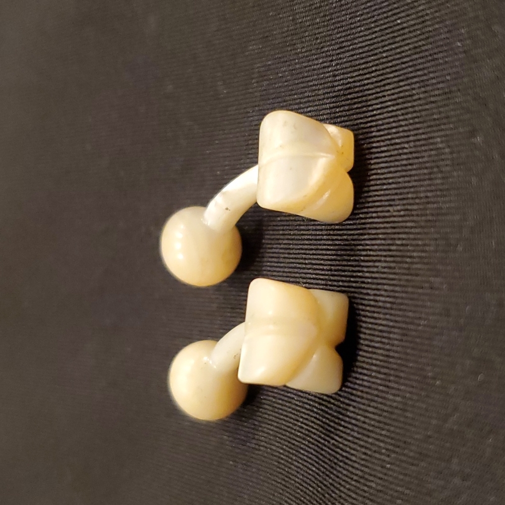 Antique Mother of Pearl hand carved cufflinks